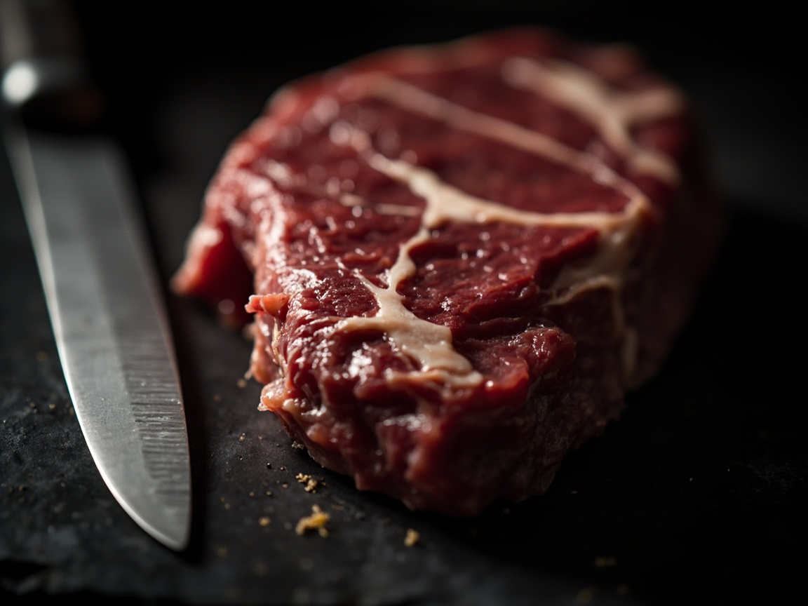 Macro detail of beef marbling